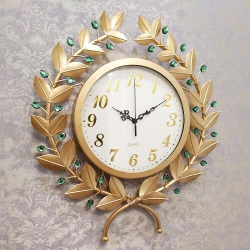 American pastoral creative art family clock living room silent clock retro home decoration bedroom large wall clock