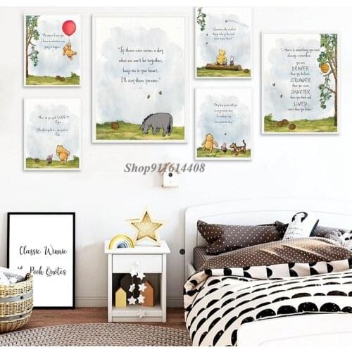 Animation Winnie The Pooh Poster Canvas Painting on The Wall Disney Wall Art Prints Cartoon Home Decor Pictures Baby Living Room