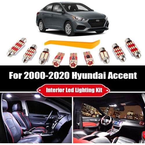 Canbus For Hyundai Accent 2000-2020 Vehicle LED Interior Light Dome Map Kit Trunk License Plate Lamp Car Lighting Accessories