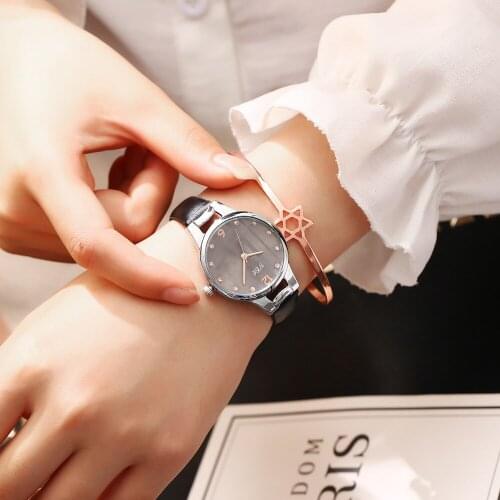 Fashion Casual Women Stripe Watch Luxury Ladies Leather Quartz Wrist Watches Relogio Feminino for Drop Shipping Clock