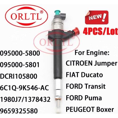 Diesel Nozzle 6C1Q-9K546-AC Common Rail Injector095000 5800 Fuel DCRI105800 For Ford Transit 1980J7 Citroen 1378432 9659325580