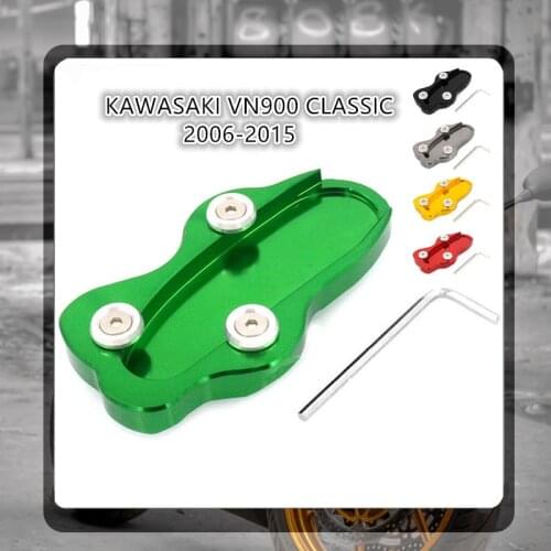 For KAWASAKI Vulcan VN 900 VN900 CLASSIC 2006-2015 2014 2013 Motorcycle Kickstand Foot Side Stand Extension Pad Support Plate