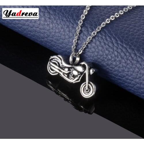 Stainless Steel Personality Small Motorcycle Pendant Necklace Ashes Souvenir Commemorative Jewelry