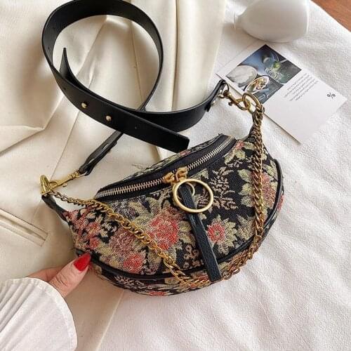 Chinese wind printed flowers Small Simple Crossbody Bags For Women 2020 Shoulder Simple Bag Female Fashion Handbags and Purses