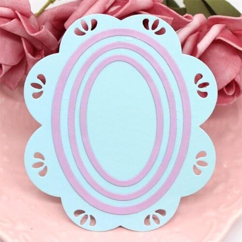 KSCRAFT Lace Ellipse Metal Cutting Mold for DIY Scrapbook Template Decorative Embossed Paper Card Making Process