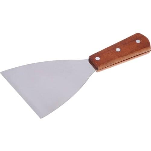 Cake Shovel Triangular Scraper Pizza Pastry Cheese Spatula Stainless Steel Blade With Wood Handle