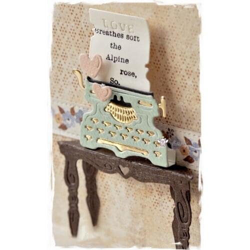 Mmao Crafts Metal Steel Cutting Dies Love typewriter decoration Stencil For DIY Scrapbooking Paper/photo Cards Embossing Dies