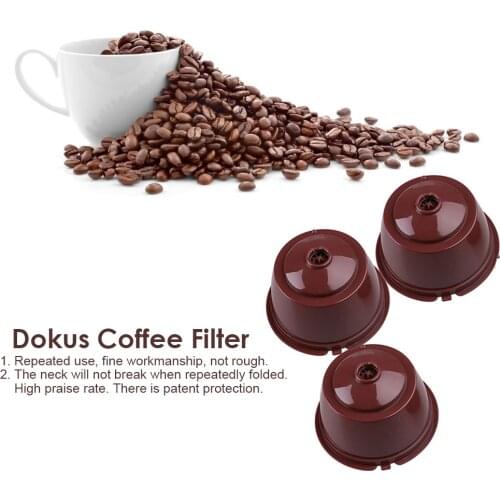 3pcs Coffee Filter Refillable Reusable Coffee Capsule Filters for Dolce Gusto Coffee Machine with Brush Spoon Accessories