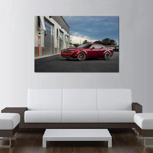 Modular Wall Art Canvas Car Poster 2018 Dodge Challenger Paintings Pictures Prints Poster Home Decor For Living Room Framework