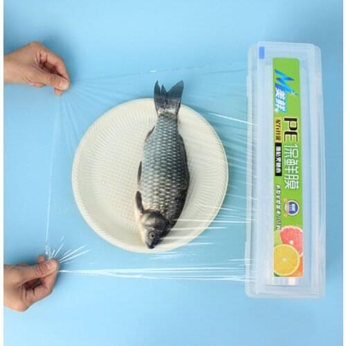 Disposable Cling Film Cling Film With Cutter Boxed Large Roll Cling Film Kitchen Household Accessories Food Grade PE Sealer