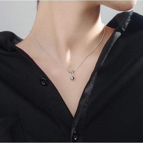 Silver Ball Necklaces 925 Sterling Silver Pendants Necklaces Punk Style