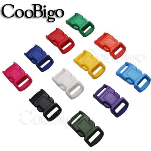 100pcs/Pack Plastic Curved Release Buckle Contoured For Survival Paracord Bracelet Strap Pets Harness Collar 10mm