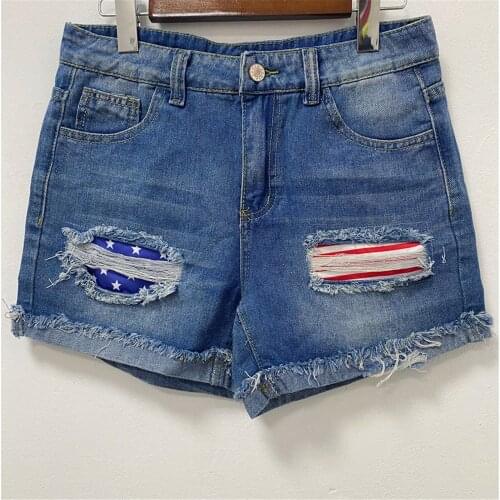 Women Summer Pants Sexy Jeans High Waist Slim Hole Shorts Pants Three Point Denim Shorts Washed Female Summer Женские Джинсы