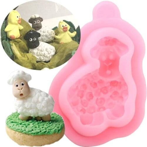 Sheep Silicone Mold 3D Animals Candy Chocolate Fondant Molds DIY Baby Birthday Cake Decorating Tools Cupcake Cookie Baking Mould