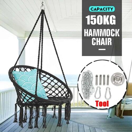 150 KG Nordic Cotton Rope Hammock Hanging Chair Handmade Knitted Indoor Outdoor Kids Swing Bed Macrame Swing Chairs