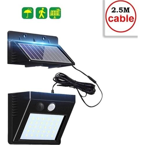 30 LEDs Solar Panel PIR Motion Sensor Waterproof Lamp 3 Modes for Garden Yard Outdoor & Indoor Emergency Night light indoor home