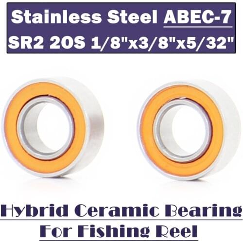 SR2 2OS Bearing 1/8"x3/8"x5/32" CB ABEC7 Stainless Steel Hybrid Ceramic DRY Ocean Fishing Reels R2 Ball Bearings SR2C