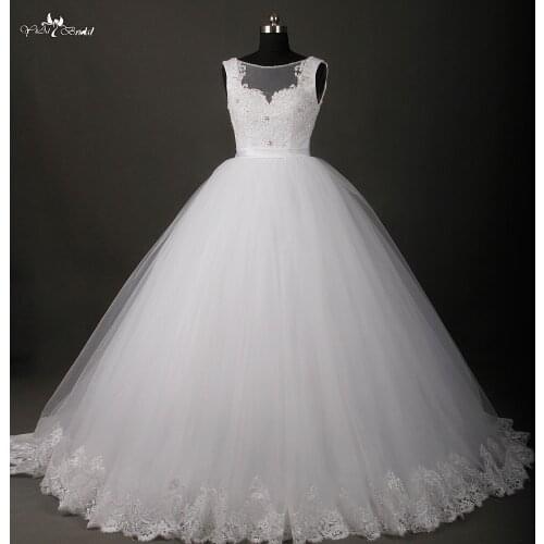 Wedding dress Vestido De Noiva Princesa Ball Gown Backless Wedding Dresses With Free Bolero And Veil RSW811
