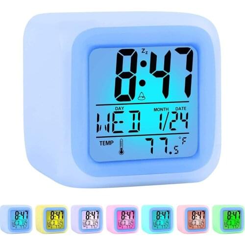 LED Digital Alarm Clock Watch Table Electronic Desktop Clocks USB Wake Up Time Projector Function 2 Alarm