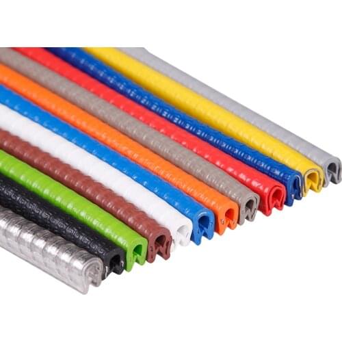 Steel Rubber U Strip Edge Shield Encloser Bound Glass Metal Wood 0.5-1.5mm Yellow Orange Green Brown Red Blue White Gray Black
