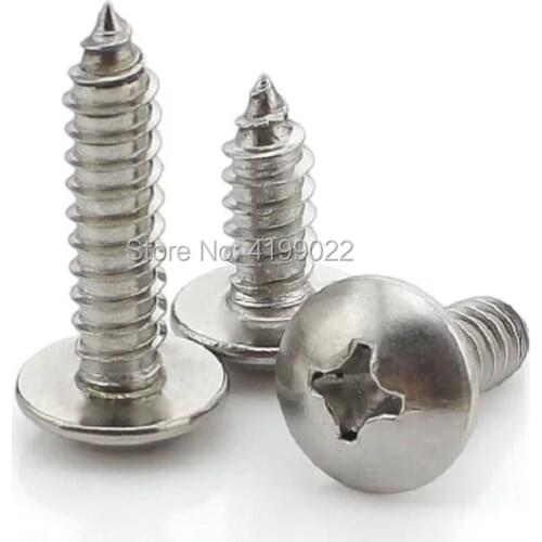 50Pcs TA M3 M4 M5 JISB1122T stainless steel 304 large flat head self tapping screw round head phillips truss mushroom screws