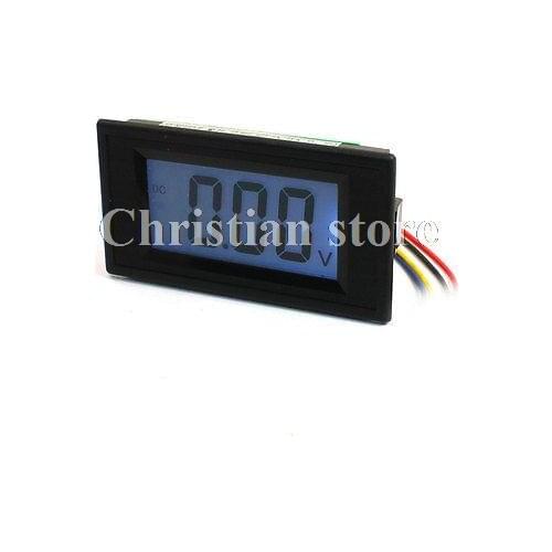 Panel Mount Four Wires 3 Bit DC 0-20V Blue LED Digital Display Voltmeter