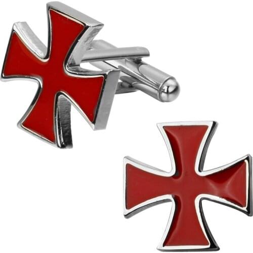 High quality fashion mens shirts Cufflinks Enamel Cufflinks Red Cross brass wholesale and retail