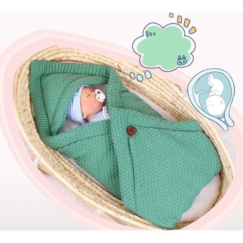 Winter Baby Sleep Sack Kids Sleeping Bag Newborn Infant Swaddle Knit Wool Envelope Footmuff For Stroller Knitted Sleepsack