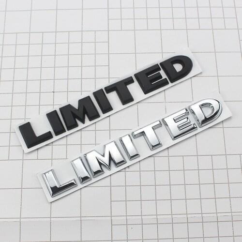 2 Pcs 3D Metal LIMITED Emblem Badge Sticker Car Side Fender Rear Trunk Decals for JEEP Wrangler 14CM*2CM black white