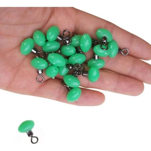20-pieces 3-way Swivel Plastic Bead Luminous Terminal Tackle Swivel Fishing Connector Carp Fishing Accessories Hook