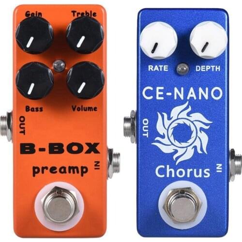 2x MOSKY B-Box /CE-NANO Electric Guitar Preamp Overdrive Effect Pedal Full Metal Shell True Bypass