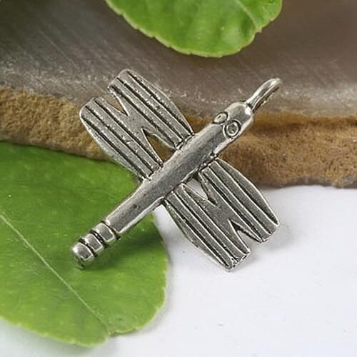 8pcs Tibetan silver color dragonfly design Charms h0064