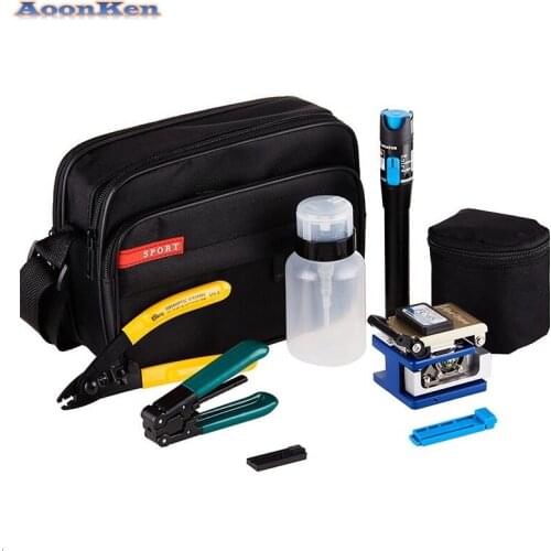 8 In 1 Fiber Optic FTTH Tool Kit with Fiber Cleaver and 1MW Visual Fault Locator