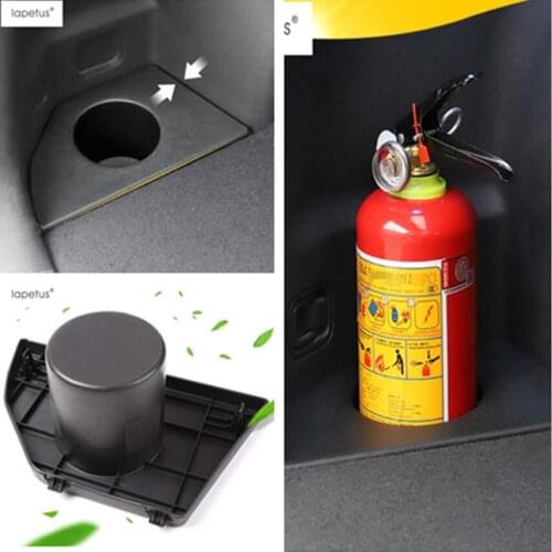 Lapetus Accessories Fit For Hyundai Tucson 2015 - 2018 Black Fire Extinguisher Cup Holder Case Molding Cover Kit Trim / Plastic
