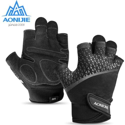 Aonijie Half Finger Sports Gloves Breathable Damping Anti-slip Cycling Running Camping Glove M52