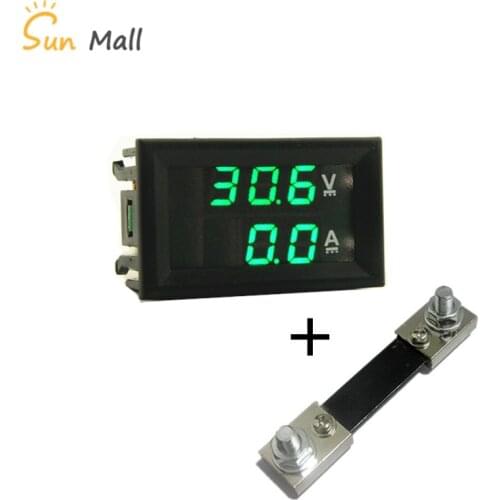 DC 100V 100A Green Green Mini 0.28inch LED Digital Voltmeter Ammeter Volt Ampere Meter Amperemeter Voltage Indicator Tester