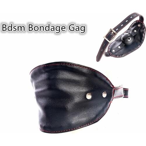 Exotic Accessories of Slave Bdsm Bondage Leather Harness with Hard Ball Gag Sex Toys for Men Women Couple Flirt Fetish Restraint