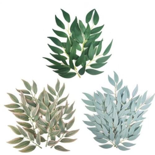 Hot Artificial Plant Willow Leaves Faux Bouquet Artificial Foliage Wedding Decor Home Party Decoration Decor Wall Garden Decor