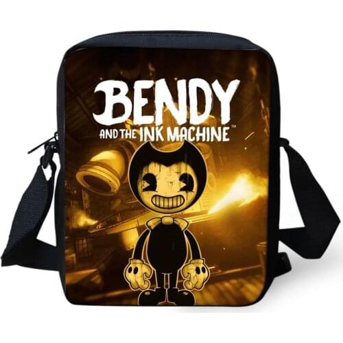 HALYUNASC Womens Messenger Bags Cartoon Bendy-Ink-Machine-Game Pattern Crossbody Bags Small Kids Purse Coin Bags Mini Flaps Bag