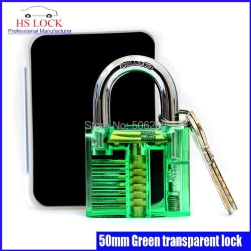 50MM Transparent Cutaway Inside View Of Practice lock pick Locksmith Security Training Tool Green