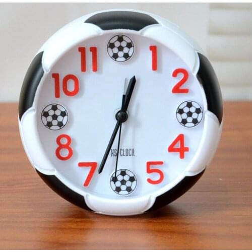 Creative Football Pattern Alarm Desk Stand Clock for Home Room Kitchen Office
