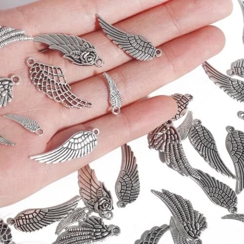Angel Wings Alloy Small Wings Pendant for Earrings Necklace Accessories Wholesale DIY Handmade Jewellery Making Supplies