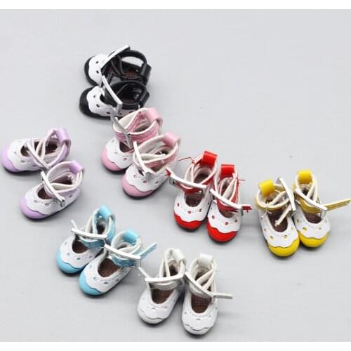 2.7cm Doll PU shoes for 1/6 blyth Azone OB23 OB24 fashion Lace shoes, socks
