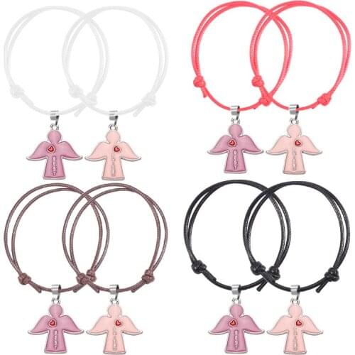 Best Friend Fashion Bracelet Angel Wing Shaped Alloy Pendant 2020 New Wild Simple Single Product Men And Women Jewelry Gift Hot