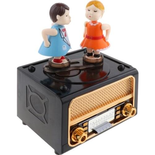 Radio Player Shaped Classic Mechanism Musical Box Wind Up Music Box Gift for Christmas/Birthday/Valentine Day