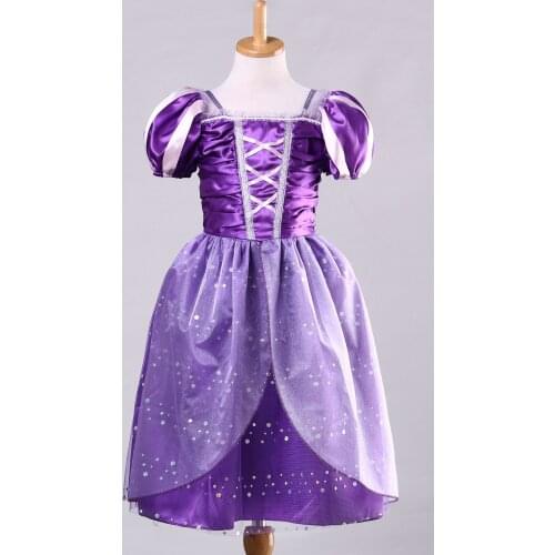 Girls Rapunzel Fancy Dress Costume Kids Princess Outfit UK