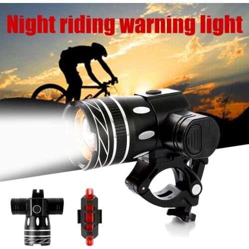 NEWBOLER 5000mAh Set Bicycle Light T6 USB Rechargeable Battery Adjustable Zoom Bike Front Headlight Cycling Lamp With Taillight