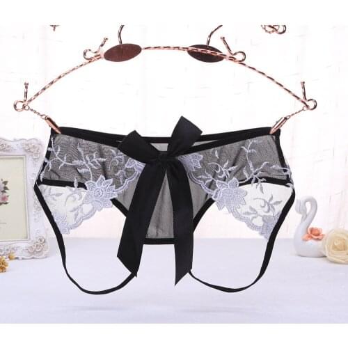 Crotchless Underwear Sexy Lingerie Womens G-string Ladies Brief For Sex Lace Open Crotch Panties Mesh Perspective Panties Thong