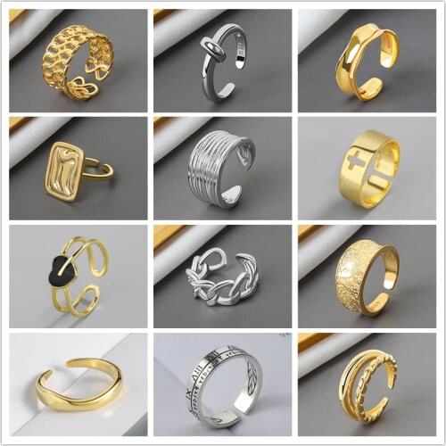 Punk Vintage Heart Weave Ring Women Minimalist Jewelry Casual Cross Knot Wave Silver Color Rings for Best Friends anillos mujer