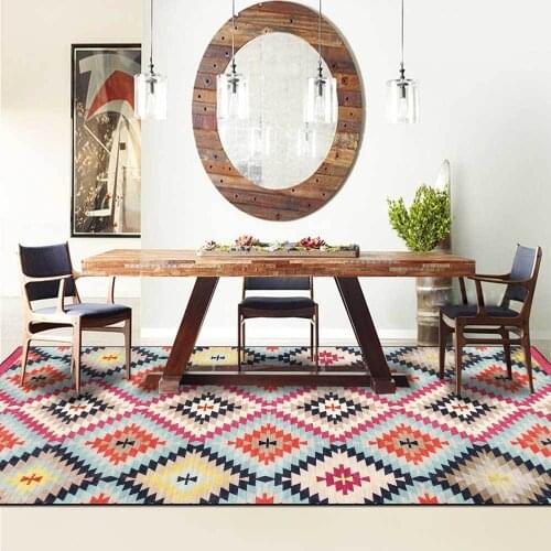 Persian Vintage Family Large Carpets Home Bedroom Decoration Area Rugs Morocco Bathroom Ethnic Non-Slip Carpet Mat Kitchen Retro